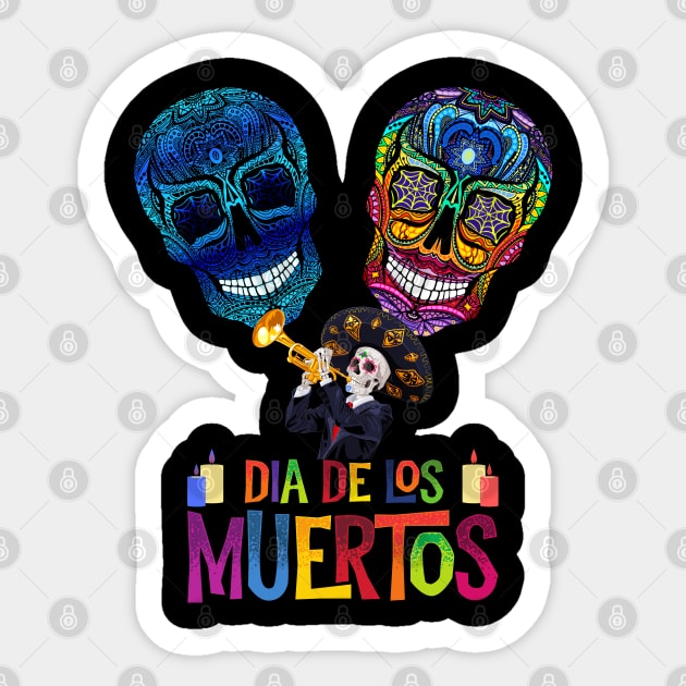 Dia De Los Muertos Sticker by PaxDesigns